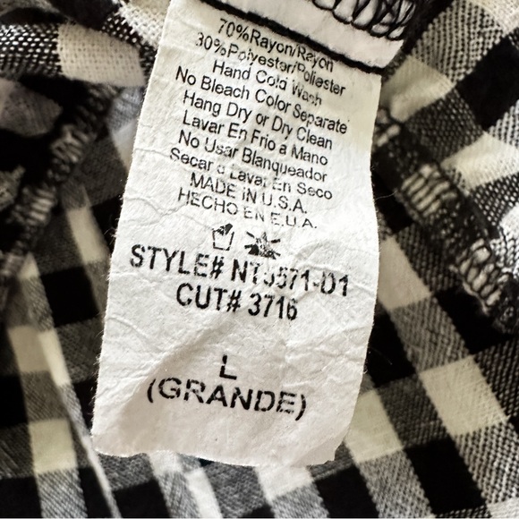 NWOT•Vada Winter•the Lake Crop Top•Black and White Gingham•Womens - Picture 6 of 7
